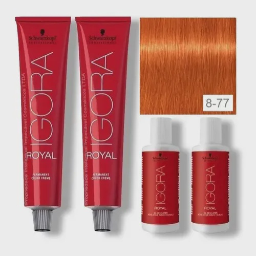 Kit Ruiva 4 Un Igora Royal 8-77 + 4 Un Ox 30 Vol + Flamingo na Americanas  Empresas