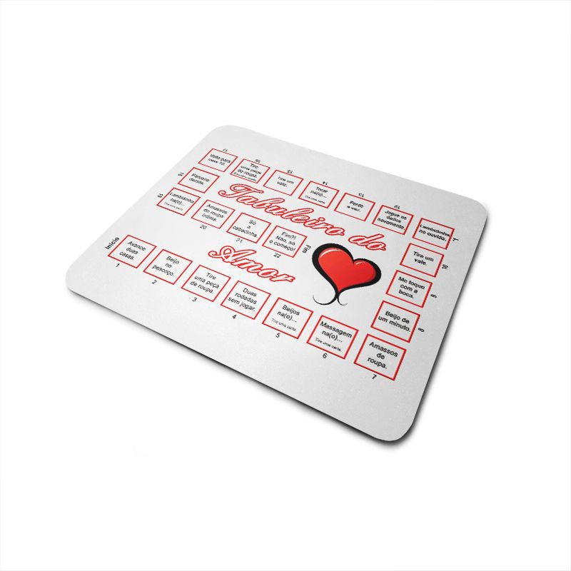 Mouse Pad Tabuleiro do Amor Namorados Rosa