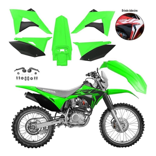 Kit Adesivo Moto De Trilha Ttr 230 Fox Verde Preto Ttr25