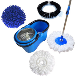 Balde Mop Esfregão Com Cesto Inox Cabo 1,60 Metros Com 2 Refis Microfibra 1 Refil Limpeza Pó, 1 Refi é boa?