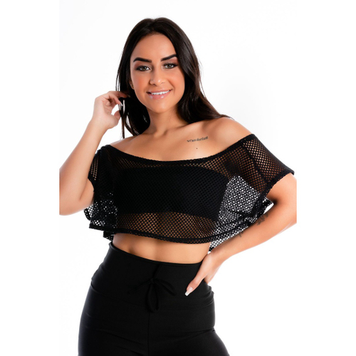 blusa transparente fitness