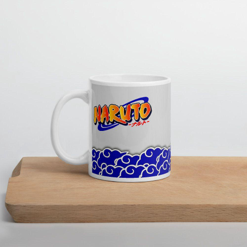 Caneca Nuvem Akatsuki Naruto Cerâmica Preta 400Ml Oficial VIZ