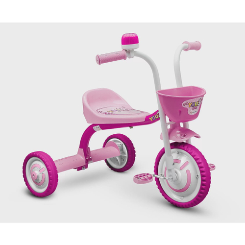 Triciclo Infantil Com Empurrador Velocita Classic Rosa - Bom Preço