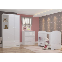 Quarto de Bebê com Guarda Roupa 3 Portas Cômoda e Berço Faz de Conta Espresso Móveis é boa?