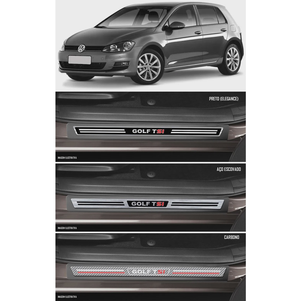 Jogo Soleira Premium Elegance Vw Golf Tsi