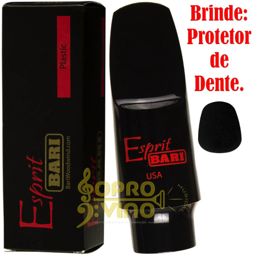 Boquilha Sax Soprano Bari Esprit U.S.A + Protetor de Dente