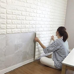 Papel de parede tijolo tijolinho branco 3D auto adesivo 0,77 X 0.70CM classico sala quarto loja Menor preço em Papel de parede tijolo tijolinho branco 3D auto adesivo 0,77 X 0.70CM classico sala quarto loja