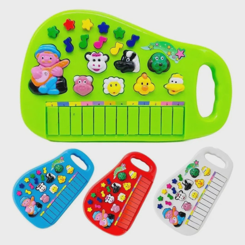 Pianinho Teclado Musical Infantil Som Luz Fazendinha Animais