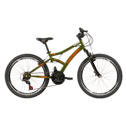 Bicicleta Aro 24 - Max Front - Verde e Laranja - Caloi Menor preço em Bicicleta Aro 24 - Max Front - Verde e Laranja - Caloi