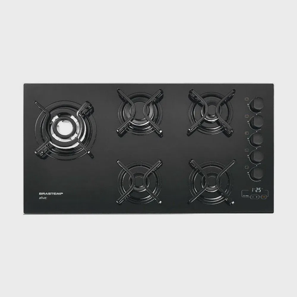 Cooktop Brastemp 5 Bocas Touch Timer Preto BDT85AE Bivolt em Promoção