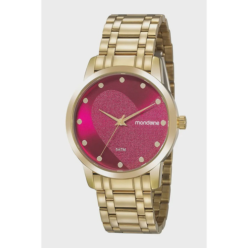 relogio mondaine feminino fundo rosa