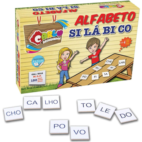 Jogo Educativo Infantil em madeira Alf Alfabeto