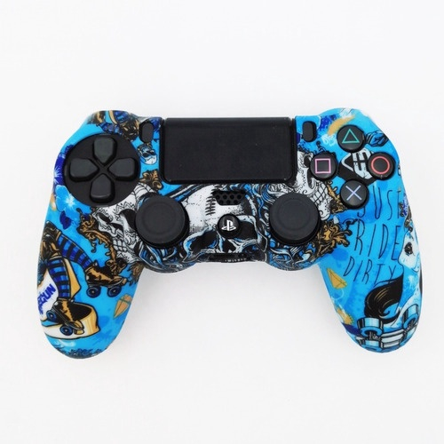 Kit 4 Capa Protetora Controle Playstation Ps5 Game Silicone Azul