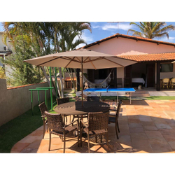 Jogo de Mesa para piscina completo com guarda sol mesa giratória alumínio e 6 cadeiras Menor preço em Jogo de Mesa para piscina completo com guarda sol mesa giratória alumínio e 6 cadeiras