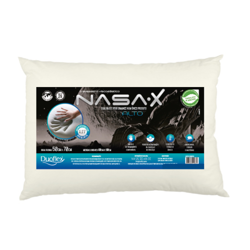 Travesseiro Duoflex nasa-x Alto 50x70cm Espuma Viscoelástica NS3109