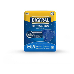Fralda geriatrica bigfral derma plus noturna M 8 un Menor preço em Fralda geriatrica bigfral derma plus noturna M 8 un