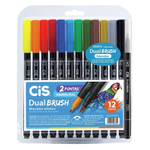 Conjunto de Marcador Artístico Dual Brush - 12 Cores + 1 Blender - Cis