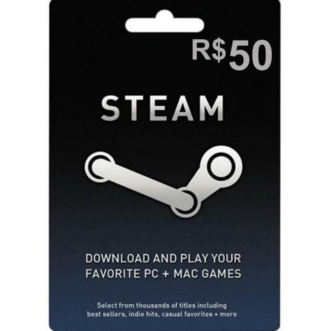 Gift Card STEAM: 50 Reais em créditos - Cartão Presente Digital