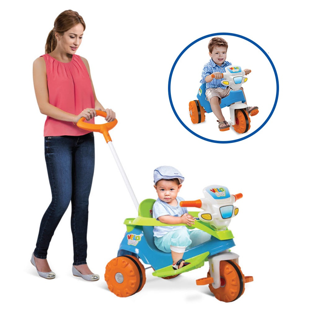 Triciclo Infantil Passeio e Pedal Velobaby - com Empurrador Bandeirante -  Velotrol e Triciclo a Pedal - Magazine Ofertaesperta em Promoção no Oferta  Esperta