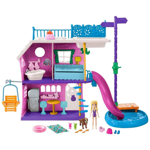 Playset Polly Pocket com Mini Bonecas - Festa na Piscina de