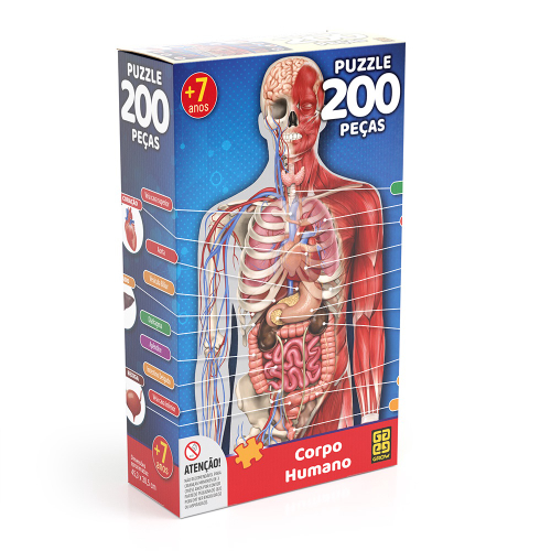 Jogo Quebra Cabeca Puzzle 200 Pecas Corpo Humano + 7Anos Grow na Americanas  Empresas