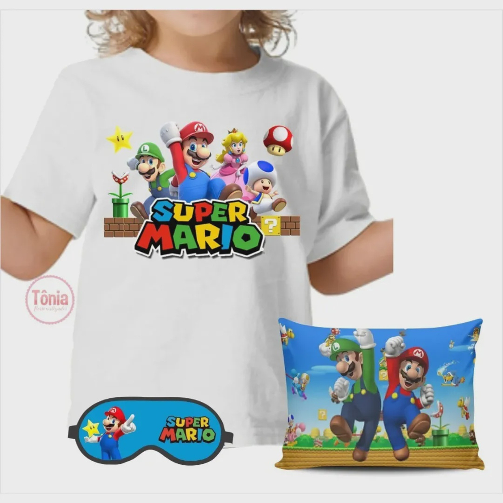 Roblox kit camiseta, almofada e máscara de dormir - Tônia