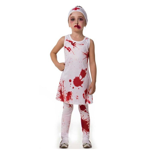 Fantasia de Halloween Infantil Feminina Enfermeira Assassina Com