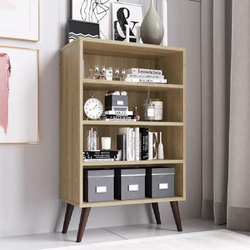 Estante Livreiro Retrô com 3 Prateleiras Sala Quarto Oak Menor preço em Estante Livreiro Retrô com 3 Prateleiras Sala Quarto Oak