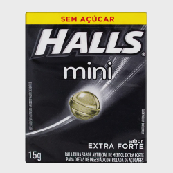 Bala Halls Mini Extra Forte Sem Açúcar com 15g Menor preço em Bala Halls Mini Extra Forte Sem Açúcar com 15g
