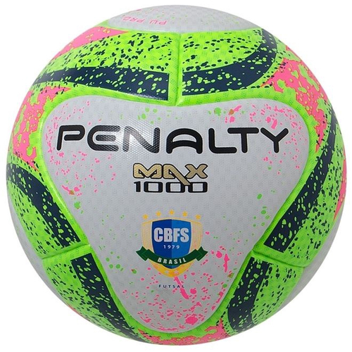 Bola Futsal Penalty Max 1000 541483 Azul/Branco/Coral