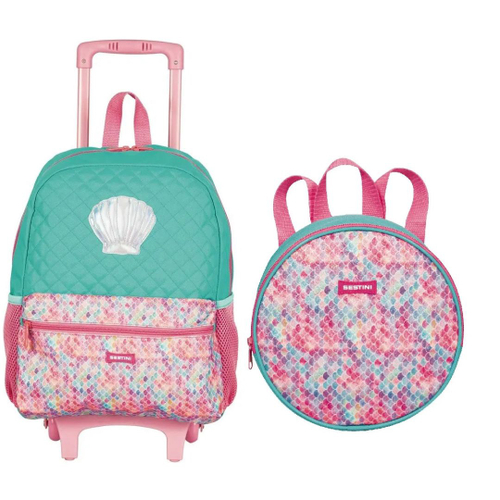 Kit Escolar com Mochila com Carrinho + Lancheira + Estojo Plus