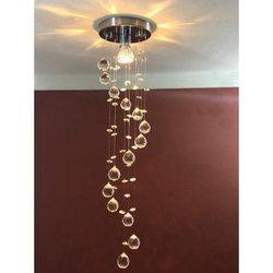 Menor preço em Lustre de Cristal Legitimo K9 Base 14 Inox Redondo espiral 40cm