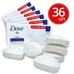 Kit Sabonete Dove Branco Original - 36 Unidades 90g Menor preço em Kit Sabonete Dove Branco Original - 36 Unidades 90g