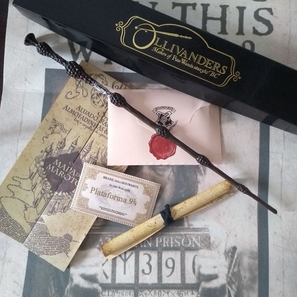 Varinha Harry Potter - Luxo a. Dumbledore + Mapa do Maroto + Carta +  Bilhete + Feitiços