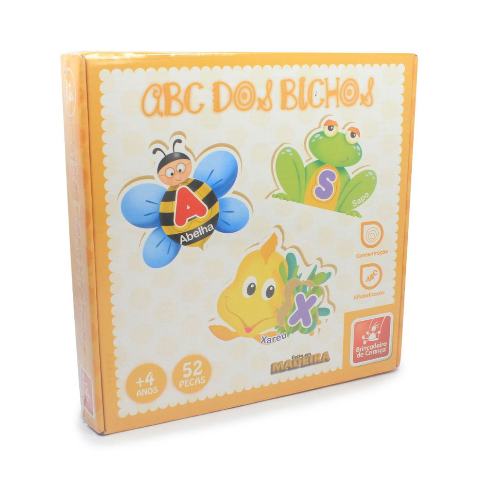 Jogo Educativo e Didatico Abc Dos Bichos 52 Pecas +4 Anos - Ri Happy