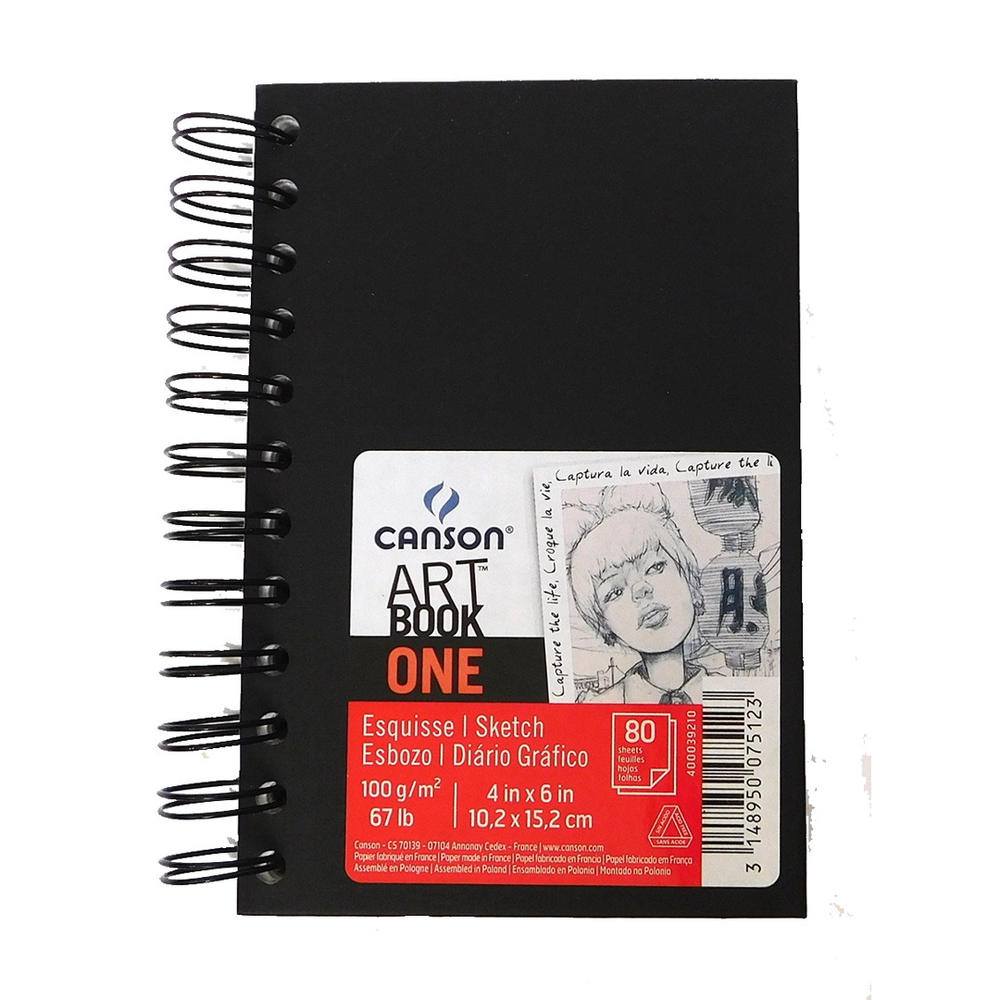 Caderno Sketchbook Canson Art Book One Espiral 100g A6 80 Fls 60039210