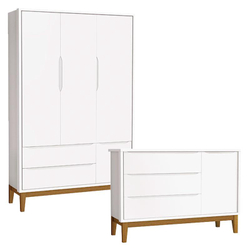 Cômoda Infantil e Guarda Roupa 3 Portas New Classic Branco com Pés Madeira – Reller é boa?