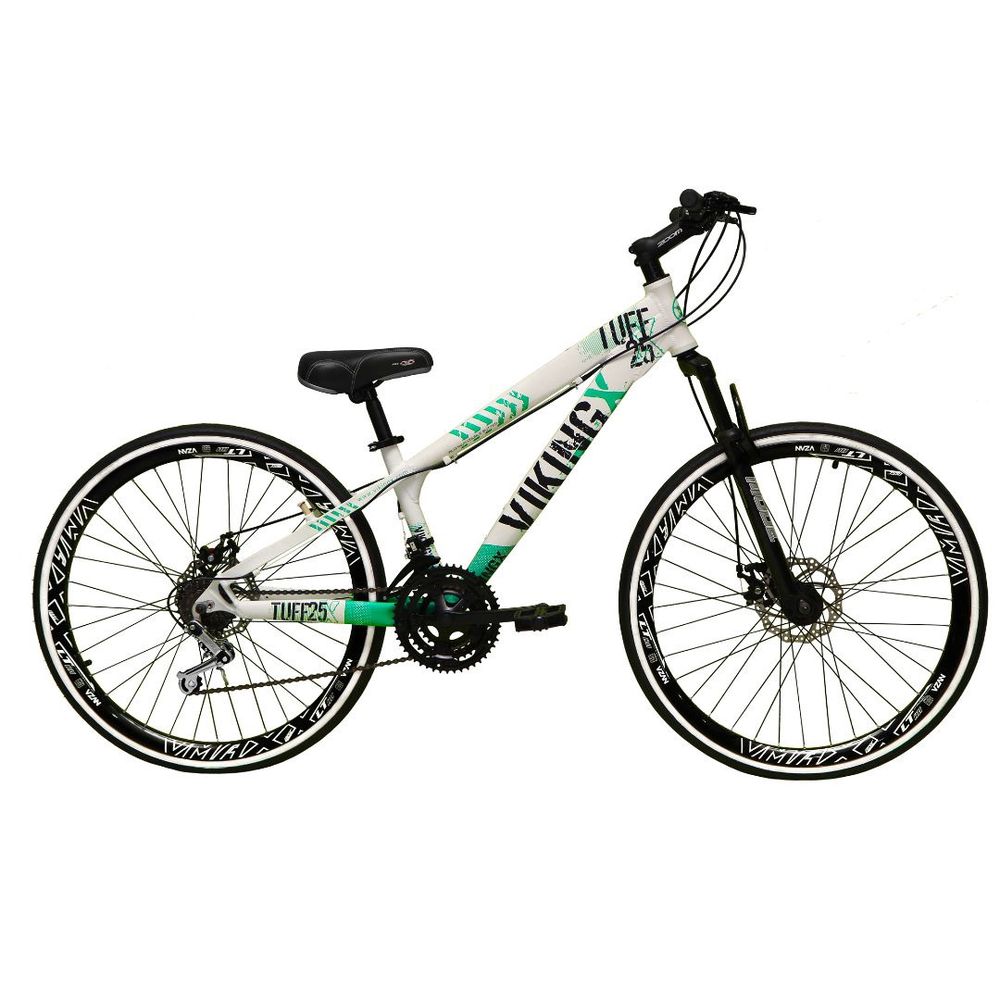 Bicicleta TUFF25 Freeride Aro 26 Verde Neon 21V VikingX no Shoptime