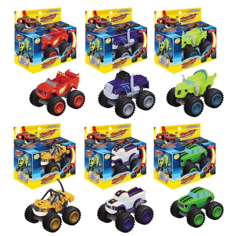 Kit composto por 14 Carrinhos de Fricção - 6x Blaze Monster Machines + 8x  Carrinhos da Coleção Carros Disney