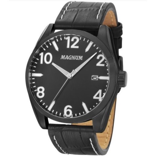 Relogio magnum pulseira de couro