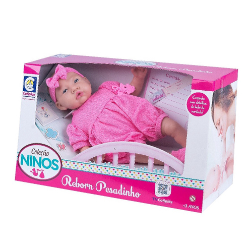 Boneca Tipo Bebe Reborn Ninos Recem Nascida + Certidão Top