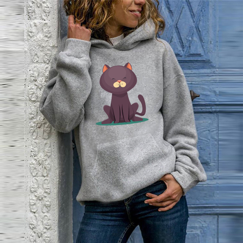cat ear moletom com capuz plus size