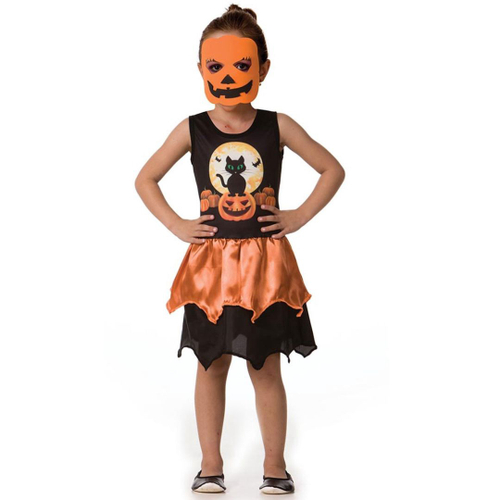 Fantasia Halloween Infantil Feminino Menina Abóbora