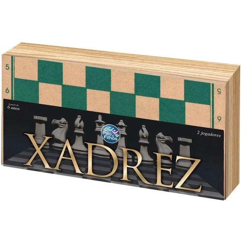 Jogo Xadrez Dama Peças E Tabuleiro Em Madeira Md 35 X 35Cm no Shoptime