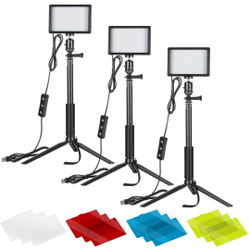 Neewer Kit de iluminação para fotografia portátil com 3 unidades, ajustável 5600K USB 66 LED luz de vídeo com tripé ajustável / filtros de cores para tampo de mesa / produto de baixo ângulo Gravação de vídeo no YouTube é boa?