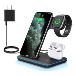 Carregador 3 em 1 Iphone Apple watch AirPods Air Power Charger Sem Fio Turbo Rápido Wireless Menor preço em Carregador 3 em 1 Iphone Apple watch AirPods Air Power Charger Sem Fio Turbo Rápido Wireless