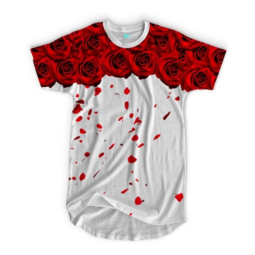 camisa preta com rosas vermelhas