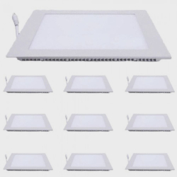 Kit 10 Plafon 18W Luminária LED Painel Embutir quadrado Branco Frio Slim Menor preço em Kit 10 Plafon 18W Luminária LED Painel Embutir quadrado Branco Frio Slim