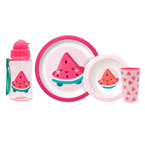 Kit Pratinho Infantil Copo Rosa e Talheres Princesa Sofia e Jogo Americano