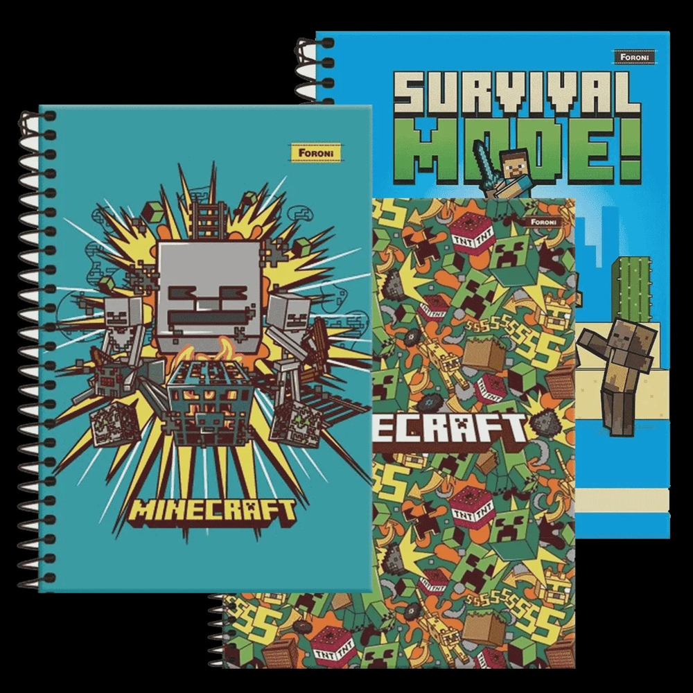 Kit Caderno Espiral Minecraft + Caderno Desenho Minecraft em Promoção na  Americanas